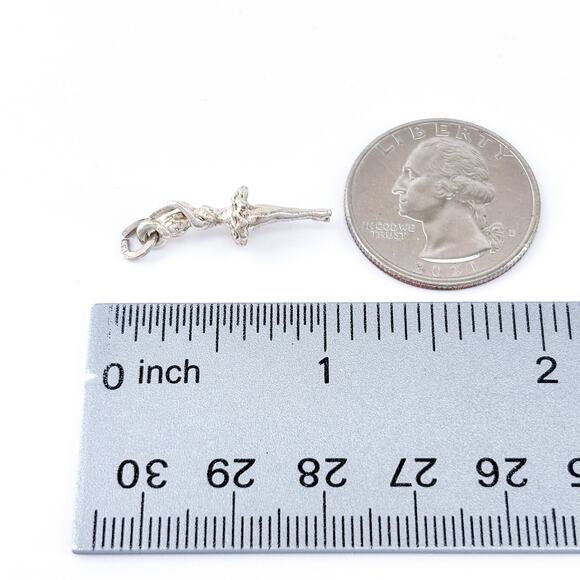 Vintage Beau Sterling Silver 925 Ballerina Ballet Charm Pendant - Picture 7 of 7